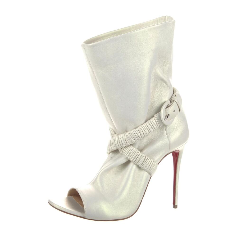 Christian Louboutin NIB Survissima Open Toe Stiletto Heel Ankle Boots Pumps 40